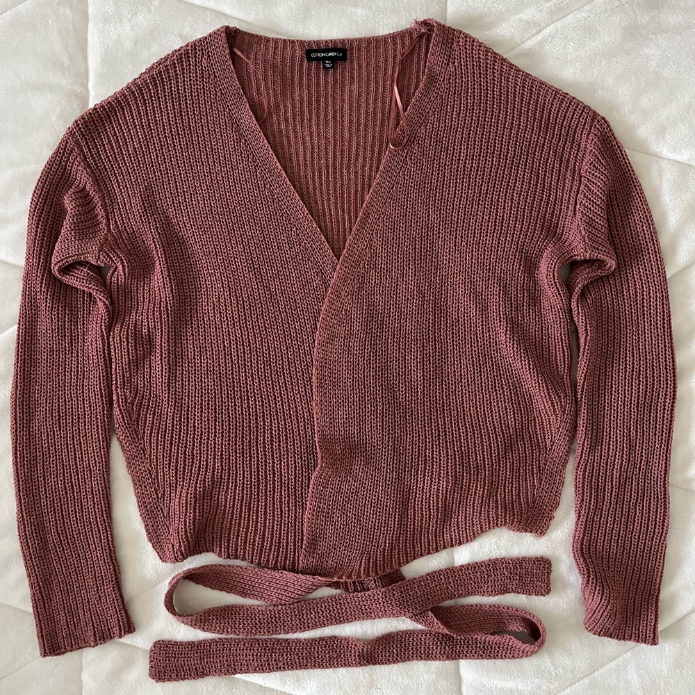 Cotton Candy LA Wrap Sweater